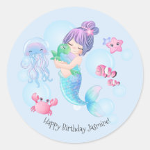 Sticker rond classique pour la fête d'anniversaire