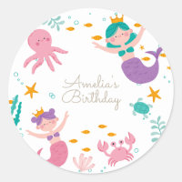 Sticker rond classique pour l'anniversaire de sirè