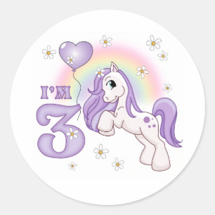 Sticker rond classique pour le 3ème anniversaire d