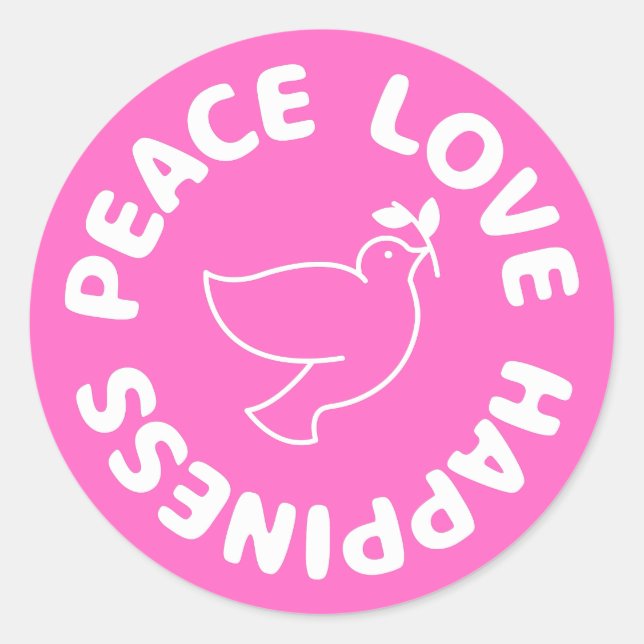 STICKER ROND CLASSIQUE POUR LE BONHEUR DE PAIX (Devant)