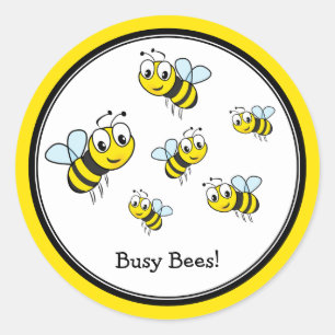 Sticker rond classique pour les abeilles à bosse p