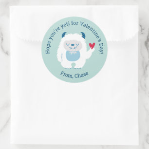 Sticker rond classique pour petits Valentine