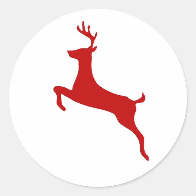 Sticker rond classique pour rennes de Noël (Devant)