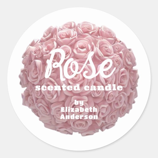 Sticker rond classique rose (Devant)