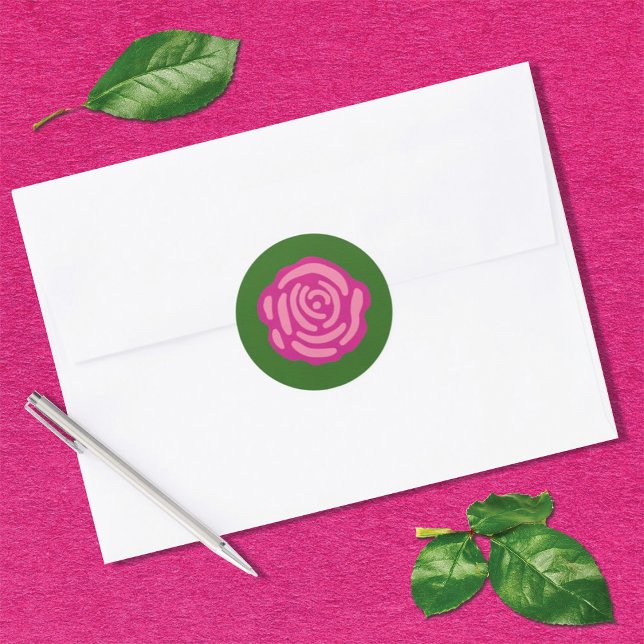 Sticker rond classique Rose de jardin (Créateur téléchargé)