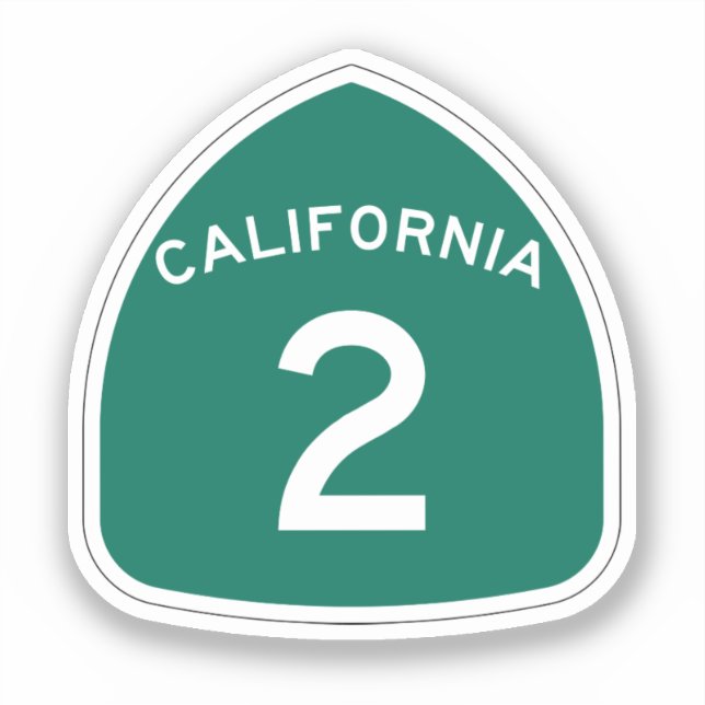 Sticker rond classique Route 2 de Californie (Recto)