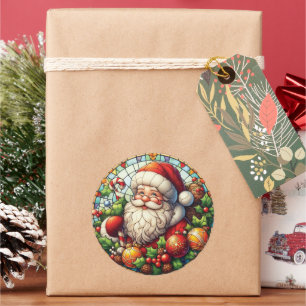 Sticker rond classique Santa Claus