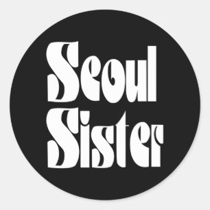 Sticker rond classique Soeur Séoul