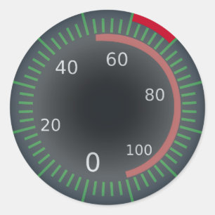 Sticker rond classique Speedometer, brillant