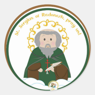 Sticker rond classique St. Serge de Radonej