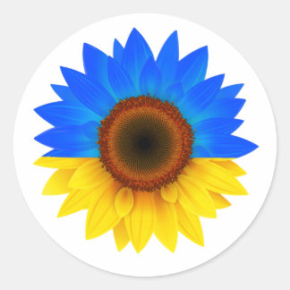 Sticker rond classique tournesol ukrainien