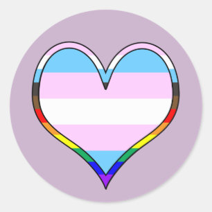 Sticker rond classique Trans Pride Heart