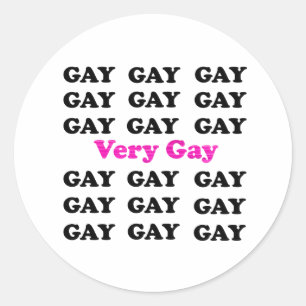 Sticker Rond Classique Très Gay