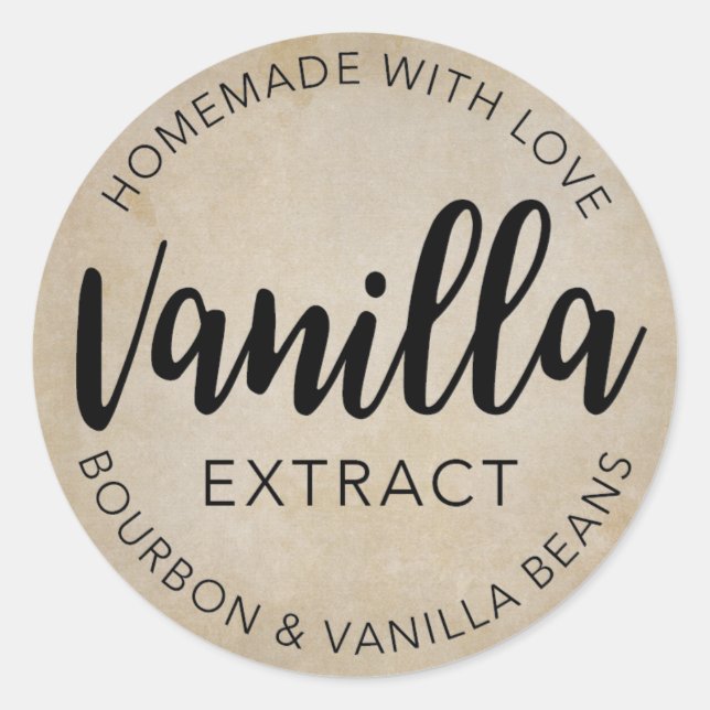 Sticker rond classique VE001_04rd Vanilla Extract (Devant)