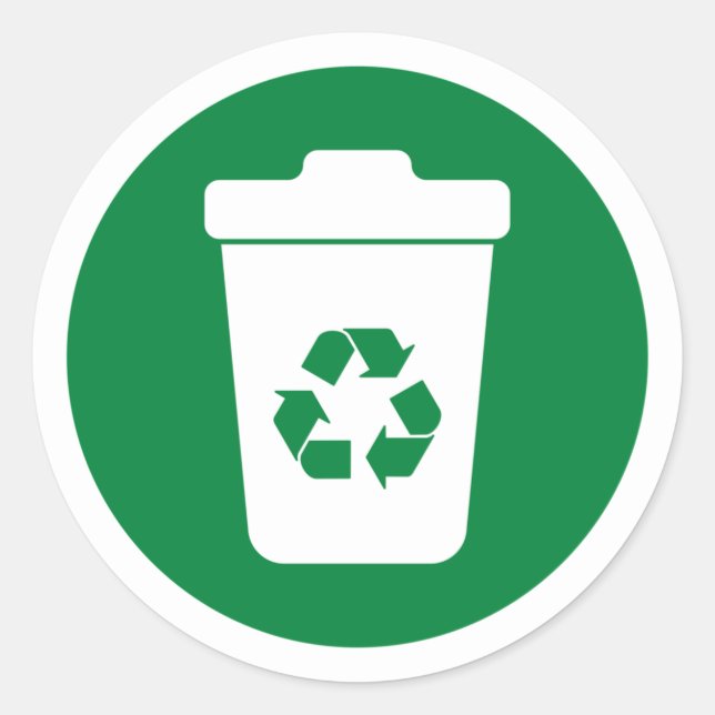 Sticker rond classique vert (Devant)