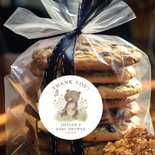 Sticker rond classique Woodland Wonder Bear