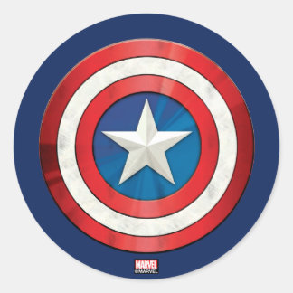 Sticker Rond Classiques Avengers | Bouclier brossé de Captain A