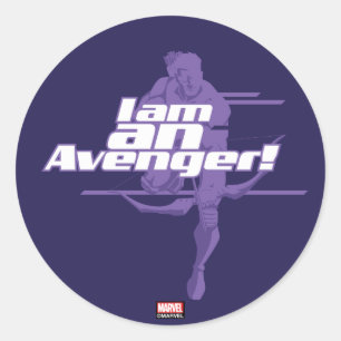Sticker Rond Classiques Avengers   Hawkeye "Je suis" Graphique