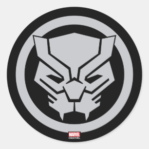 Sticker Rond Classiques des Avengers   Icône de Black Panther