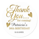 Classy Gold 30e anniversaire Merci