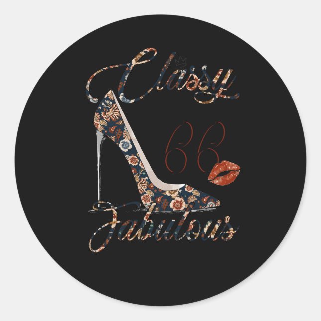 Sticker Rond Classy Sassy 66 Fabuleux Fleur Haut Talon 66E (Devant)