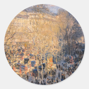Sticker Rond Claude Monet - Boulevard des Capucines à Paris