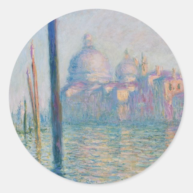 Sticker Rond Claude Monet Grand Canal Venise Italie Voyage (Devant)