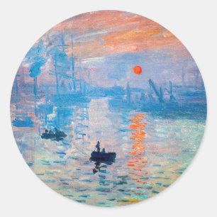 Sticker Rond Claude Monet - Impression, lever de soleil