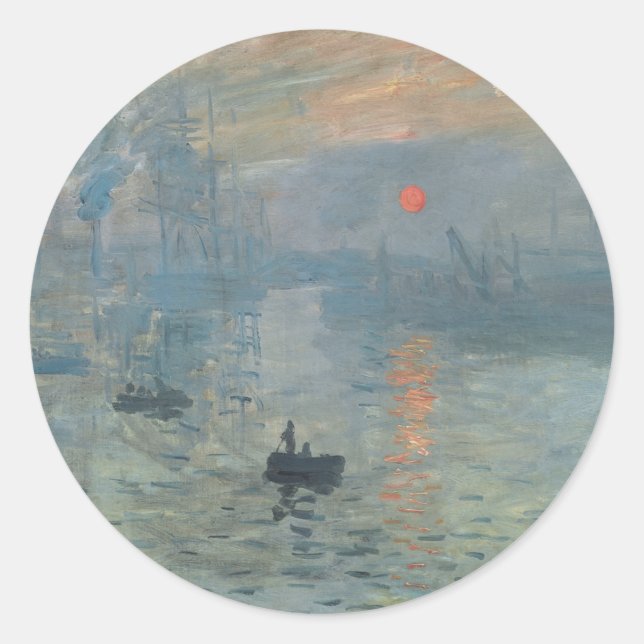 Sticker Rond Claude Monet Impression Sunrise Soleil Levant (Devant)