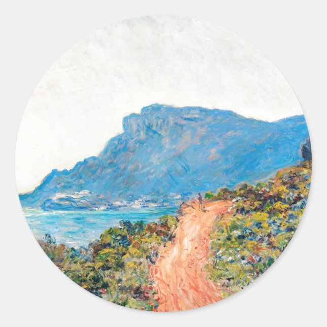 Sticker Rond Claude Monet La Corniche près de Monaco (Devant)