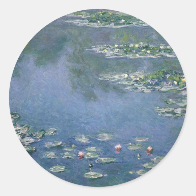 Sticker Rond Claude Monet - Lys à eau - 1906 Ryerson (Devant)