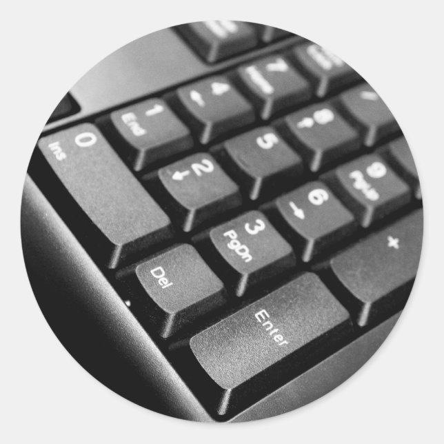 Sticker Rond Clavier informatique (Devant)