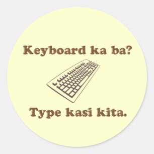 Sticker Rond Clavier Ka Ba ? Tapez Kita.