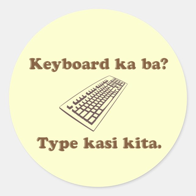 Sticker Rond Clavier Ka Ba ? Tapez Kita. (Devant)