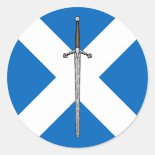 Sticker Rond Claymore et Saltire