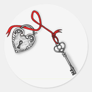 Sticker Rond Clé de mon coeur