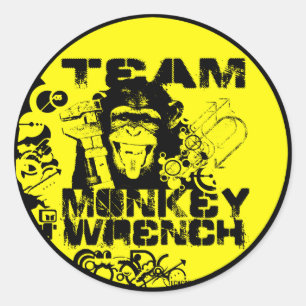 Sticker Rond Clé de singe d'équipe