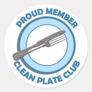 Sticker Rond Clean Plate Club Membre Fier