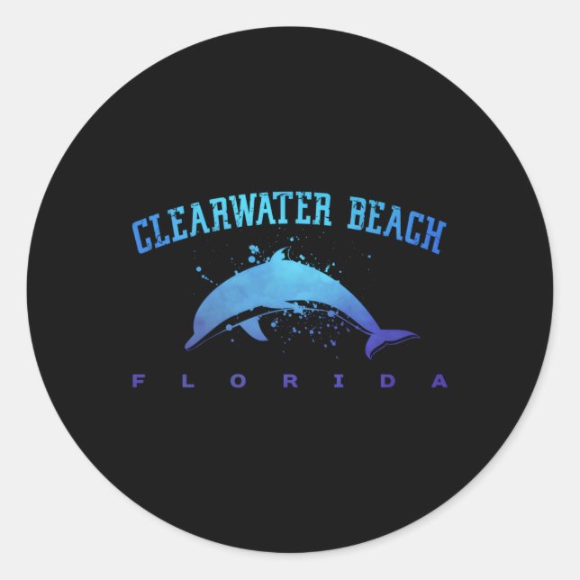 Sticker Rond Clearwater Beach Floride Dolphin Plongée sous-mari (Devant)