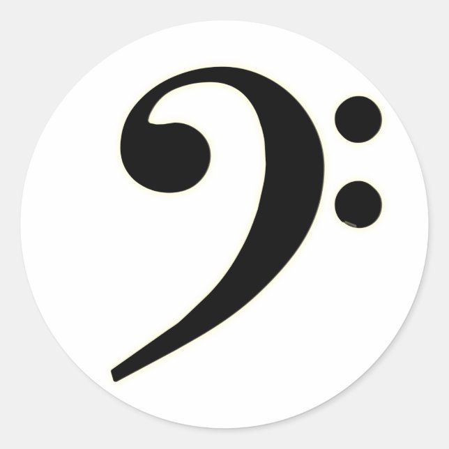 Sticker Rond Clef basse noire (Devant)