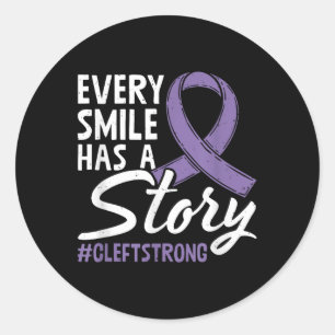 Sticker Rond Cleft Strong Cleft Warrior Cleft Craniofacial Awar