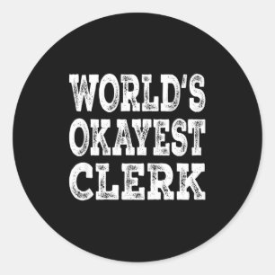 Sticker Rond Clerc moyennement doué de la planète cadeau drôle