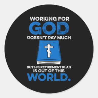 Sticker Rond Clergé Biblique Chrétien Ministre Prêtre