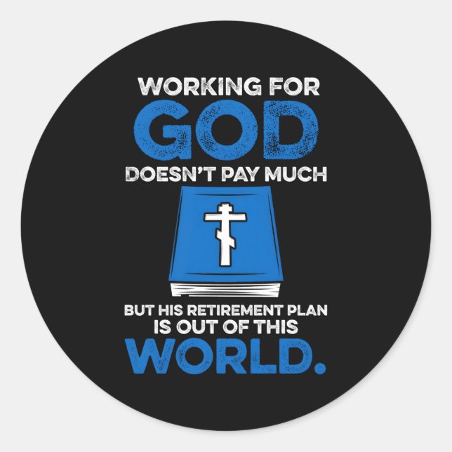 Sticker Rond Clergé Biblique Chrétien Ministre Prêtre (Devant)