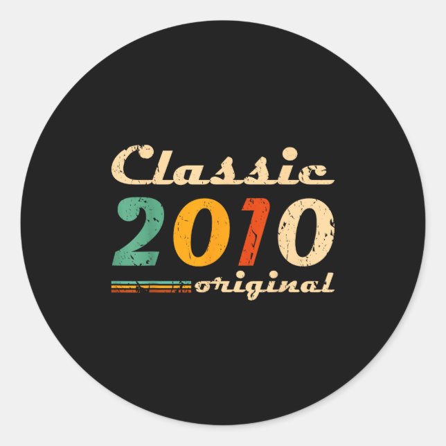 Sticker Rond Clic 2010 Original Men Women Birth Of Birthday Vin (Devant)