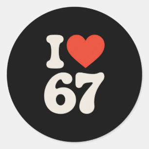 Sticker Rond Clic 67 Meme - J'adore Six Sept