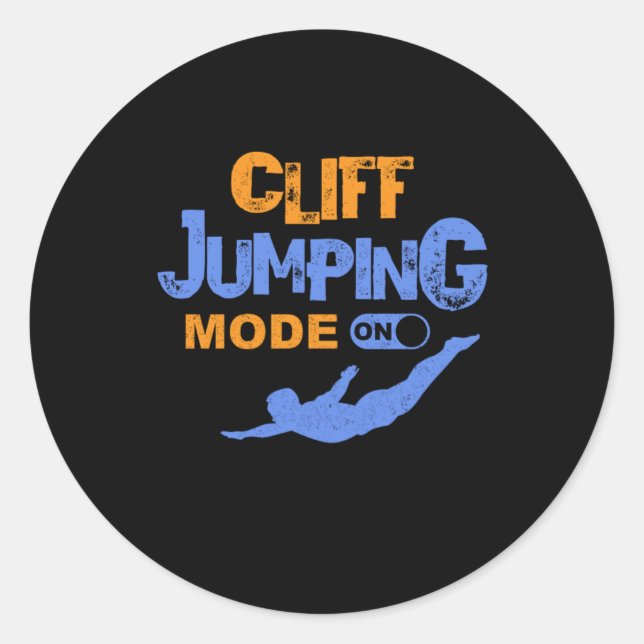 Sticker Rond Cliff Mode Saut Sur Cliff Plongée Cliff Aller Cade (Devant)