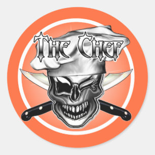 Sticker Rond Cligner de l'oeil le crâne de chef
