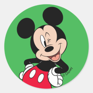 Sticker Rond Clin d'œil de Mickey Mouse