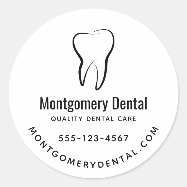 Sticker Rond Clinique dentaire Dentistry Business Médicale (Devant)